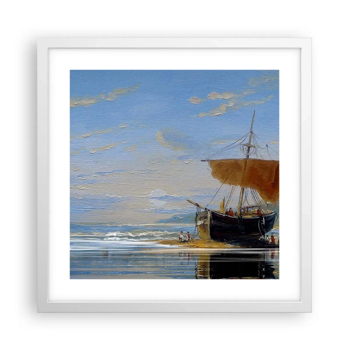 Pôster em moldura branca - Água, terra, ar - 40x40 cm