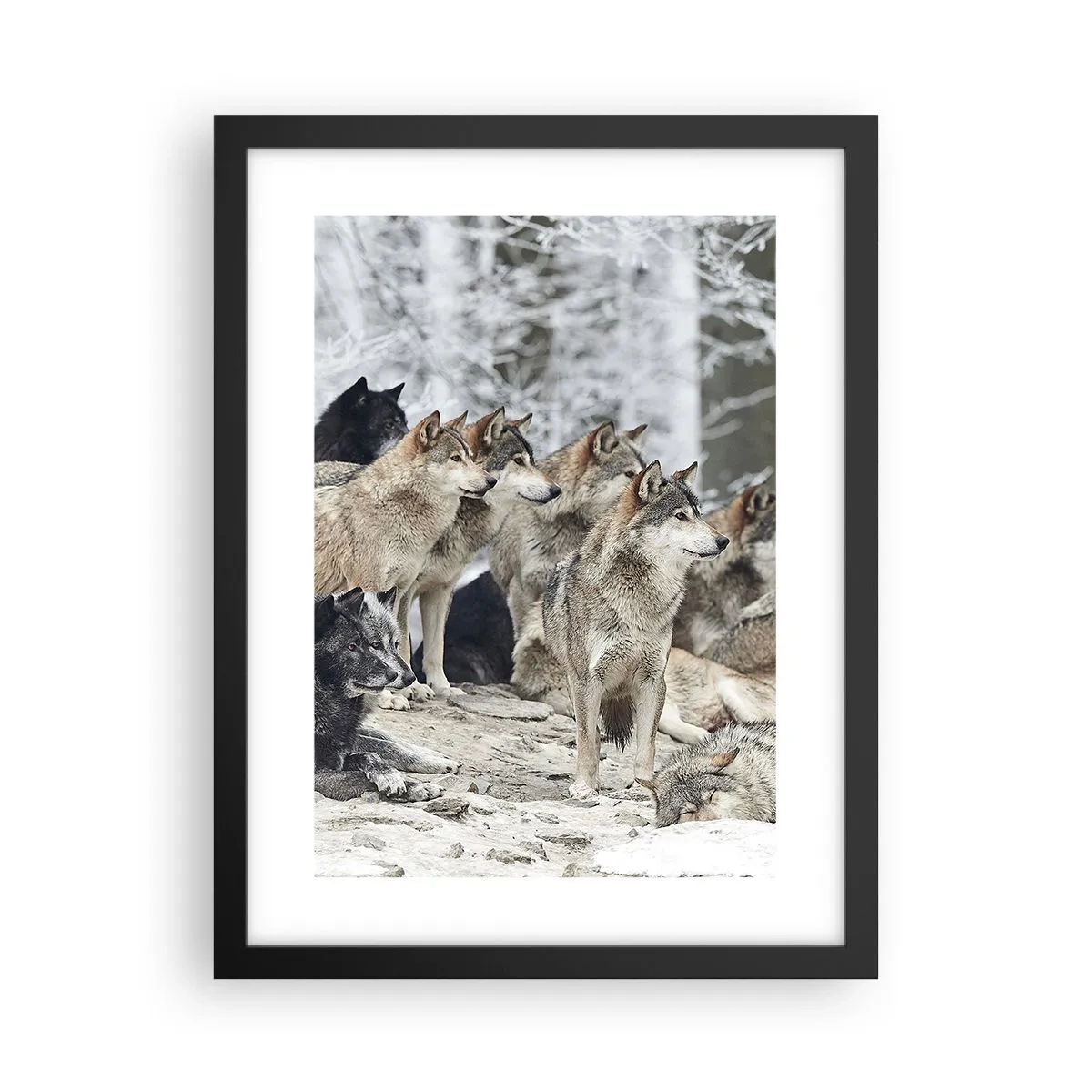 Pôster com moldura preta - Família e amigos - 30x40 cm