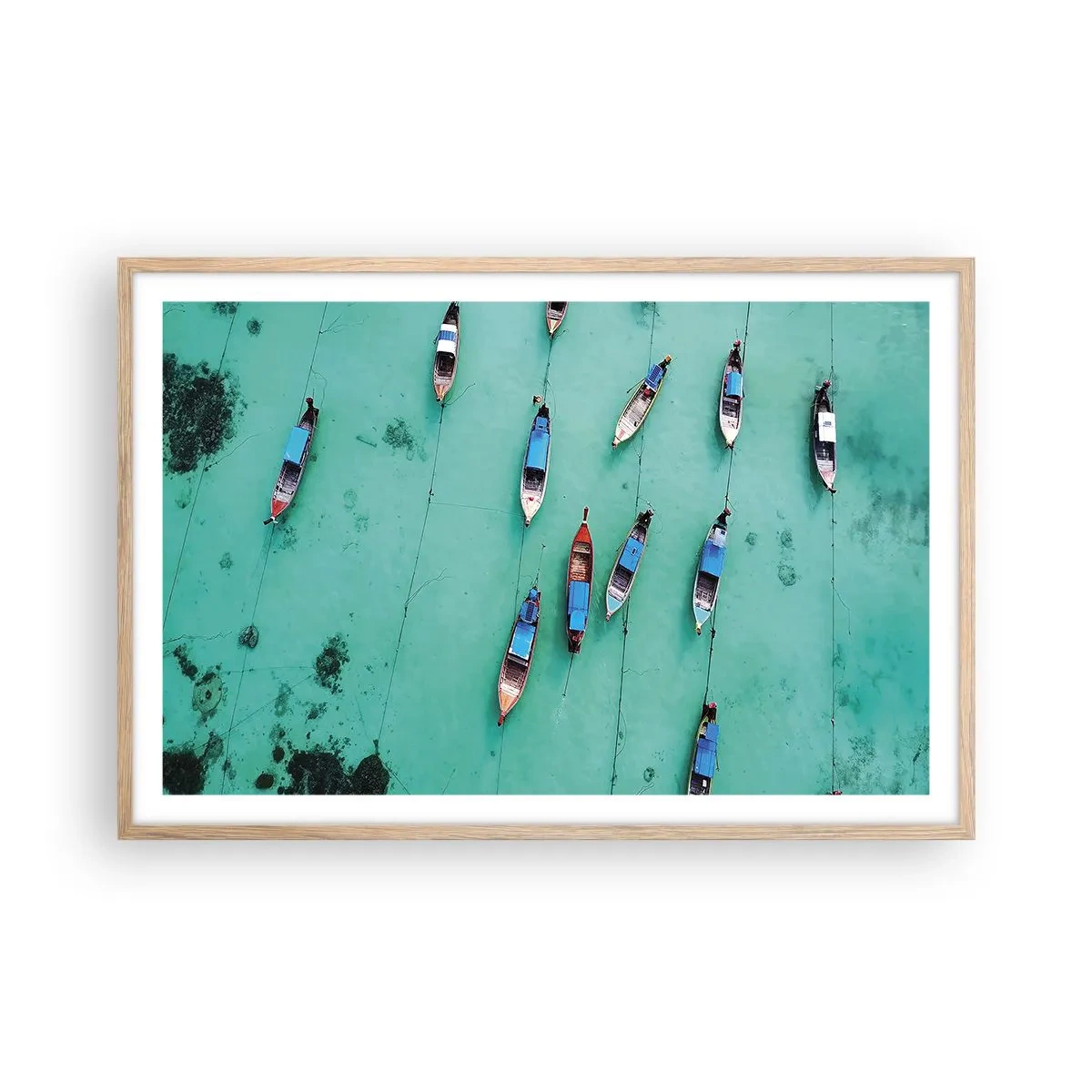 Pôster com moldura de carvalho claro - Na alegre expectativa - 91x61 cm