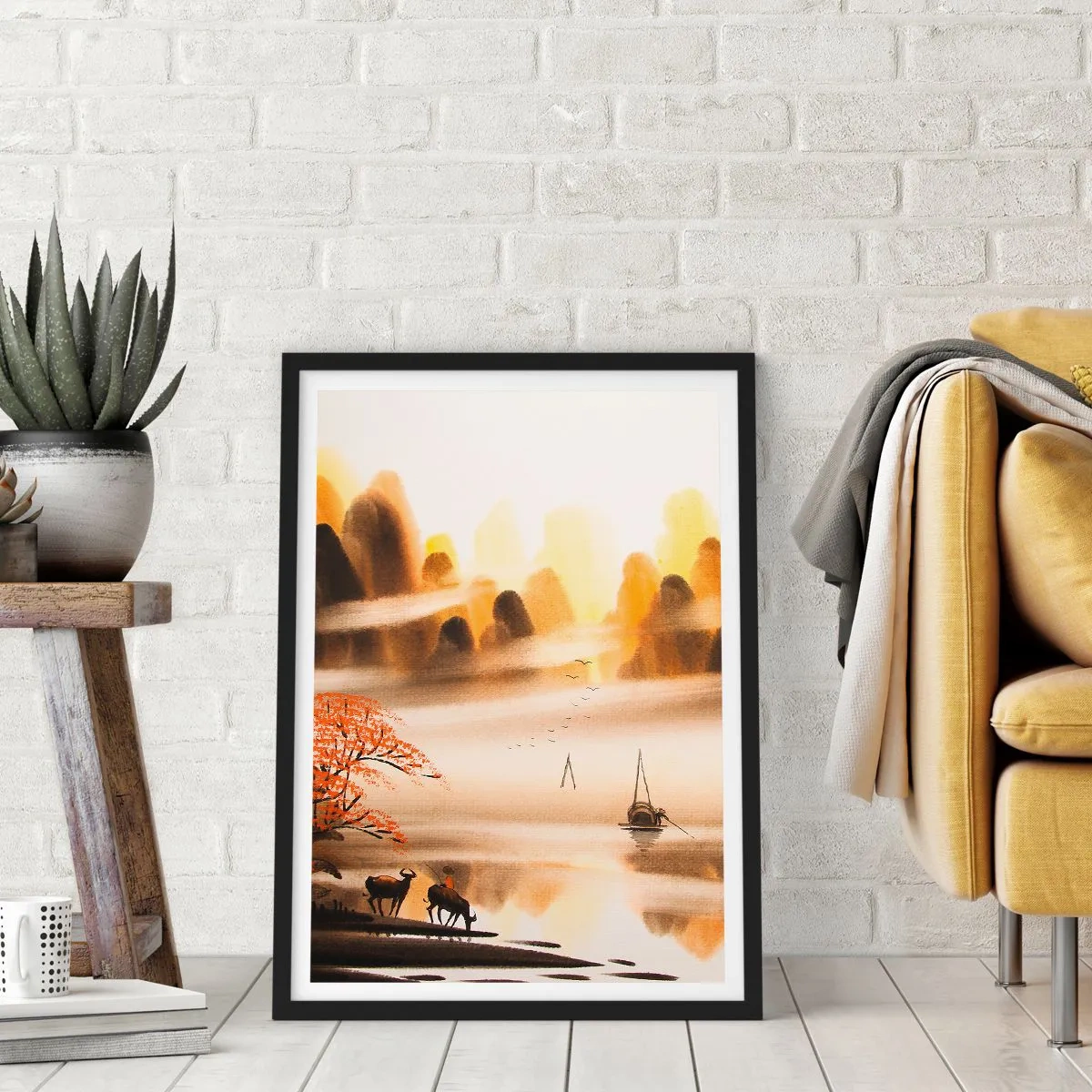 Pôster com moldura preta - Além do Extremo Oriente - 40x50 cm