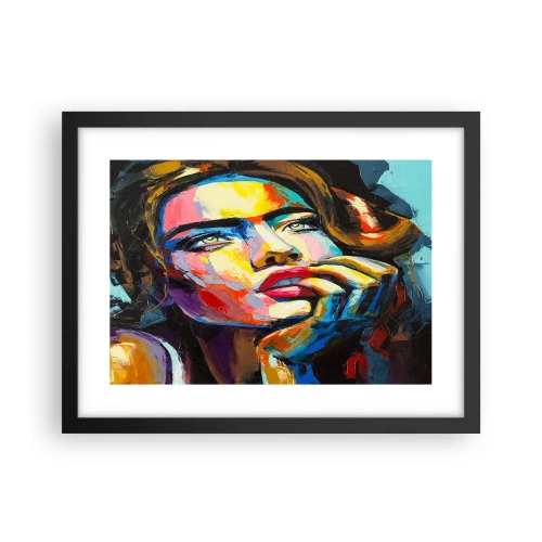 Pôster com moldura preta - Sonhos como pássaros voando no céu - 40x30 cm