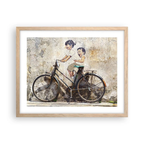 Pôster com moldura de carvalho claro - Verdadeiro ou falso? - 50x40 cm