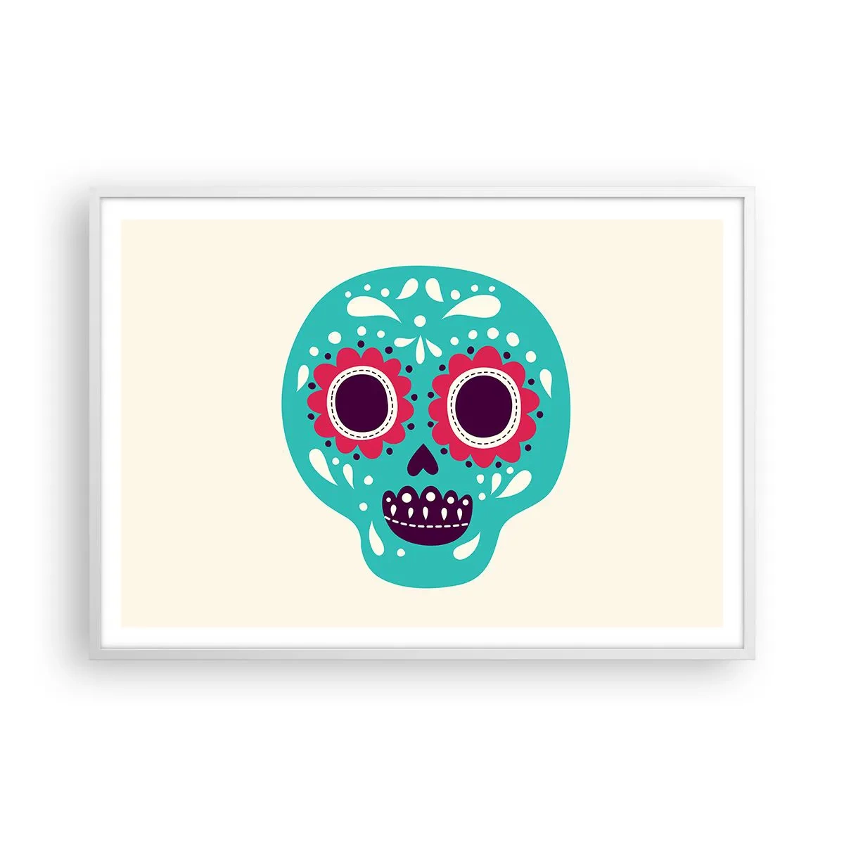 Pôster em moldura branca - Vida – diversão até a morte - 100x70 cm