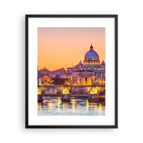Pôster com moldura preta - Crepúsculo sobre a Cidade Eterna - 40x50 cm