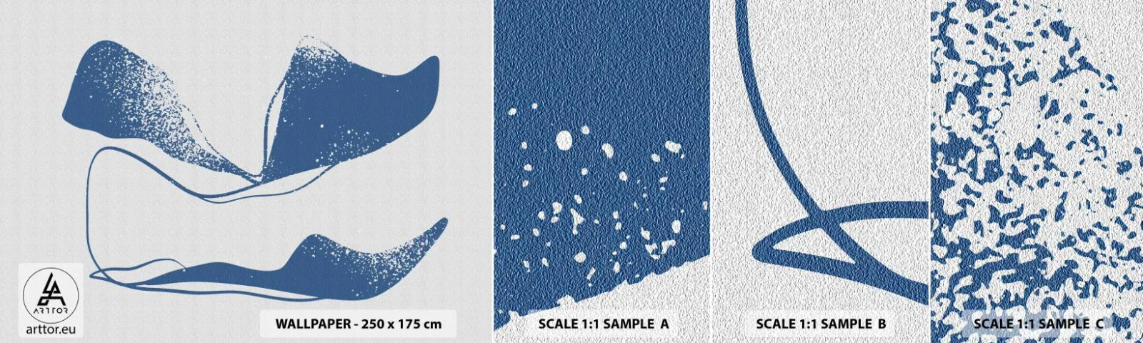 Amostra de papel de parede autocolante Deluxe Sticker - Abstração alada - Minimalismo, Abstração, Pedaço - 100x30 cm