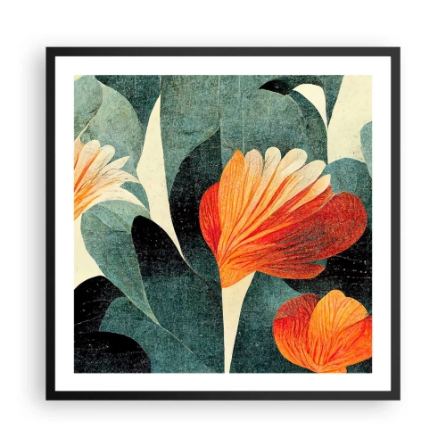Pôster com moldura preta - O calor dos trópicos e o frescor da vegetação - 60x60 cm