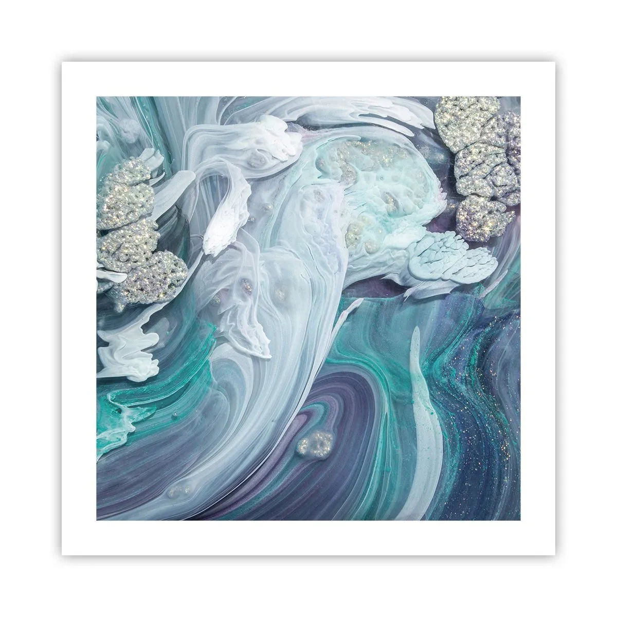 Pôster - Correntes de azul - 50x50 cm