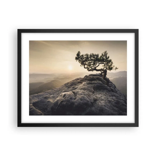 Pôster com moldura preta - A vida ganha sempre - 50x40 cm