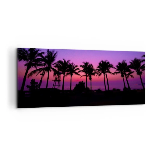 Quadro em tela - Uma noite sob as palmeiras - 100x40 cm