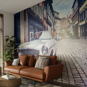 Papel de Parede Premium Sand - O passado é hoje - Carro antigo, Cidade, França - 100x70 cm