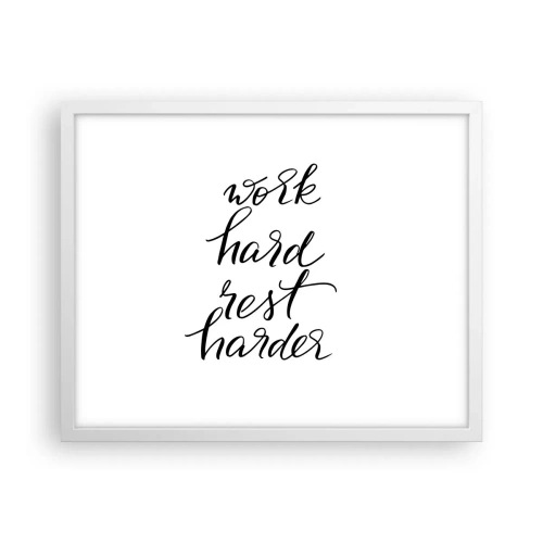 Pôster em moldura branca - Equilíbrio da vida - 50x40 cm