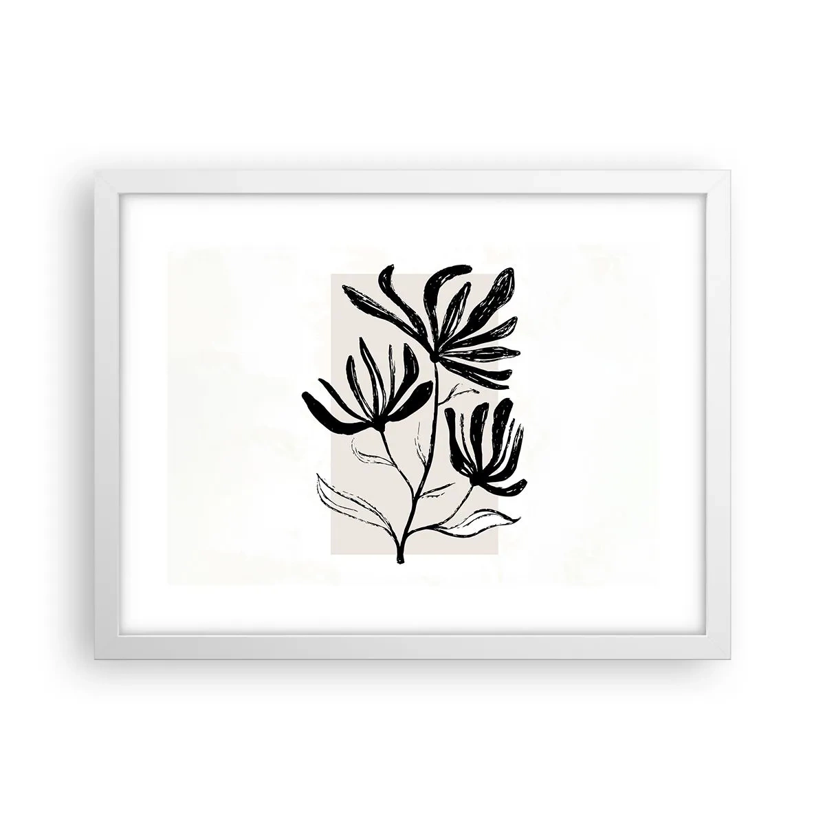 Pôster em moldura branca - Esboço para o herbário - 40x30 cm