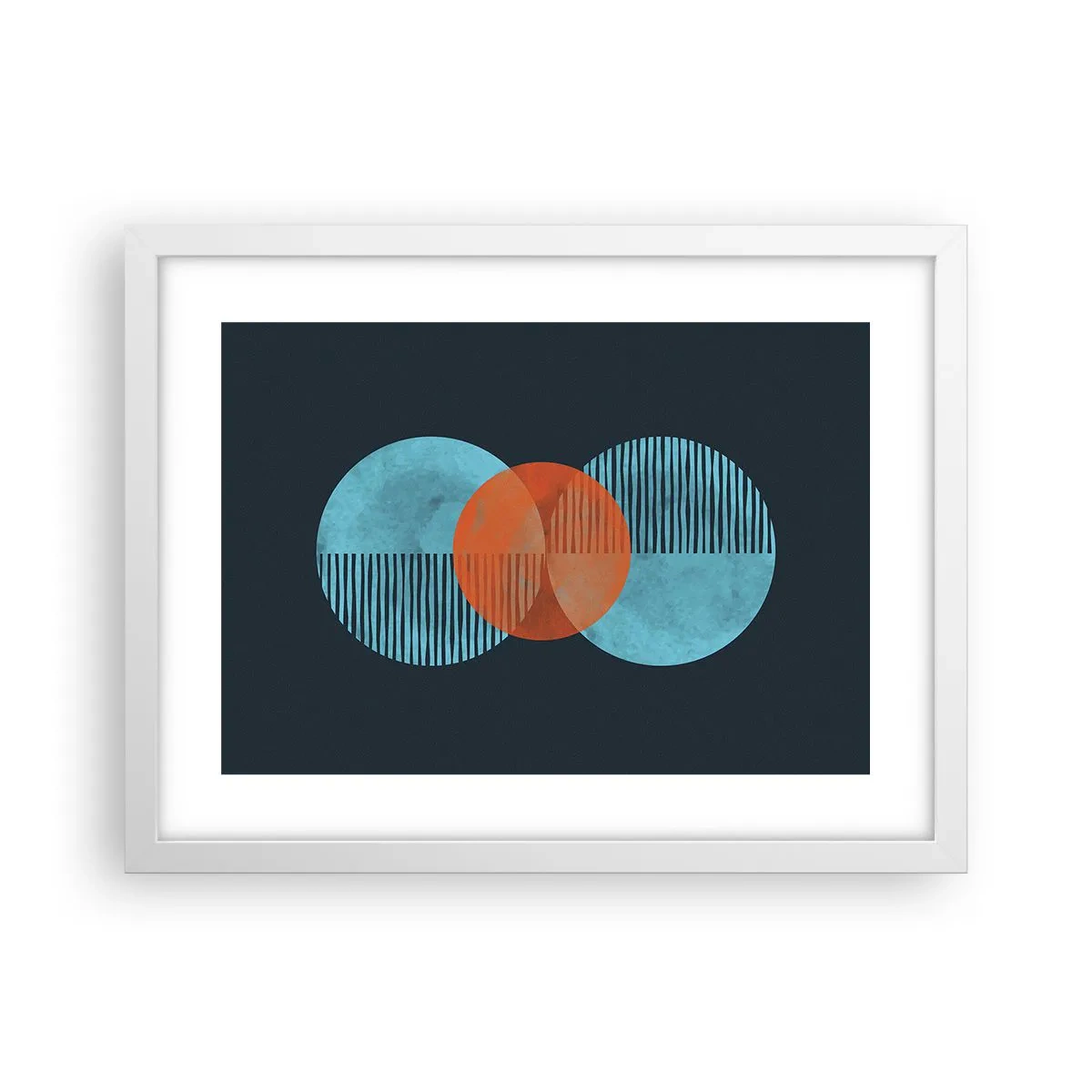 Pôster em moldura branca - Obras de arte simétricas - 40x30 cm