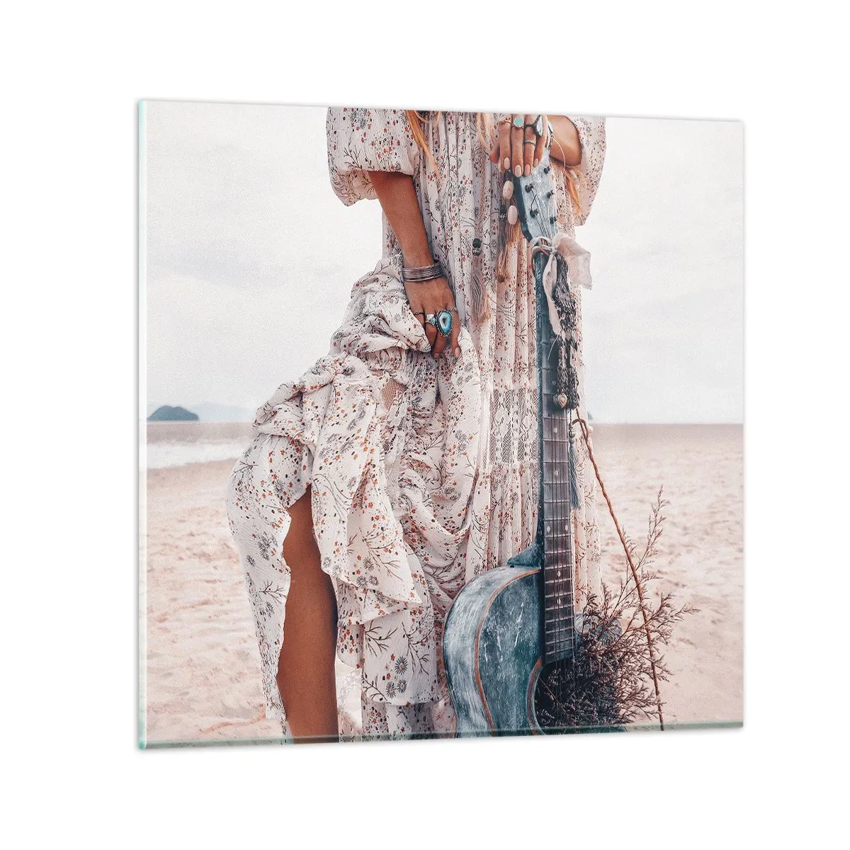 Quadro em vidro - Flores a caminho - 30x30 cm