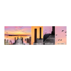 Amostra de papel de parede autocolante Deluxe Sticker - Silenciosa Alvorada Violeta  - Paisagem, Lago, Natureza - 100x30 cm
