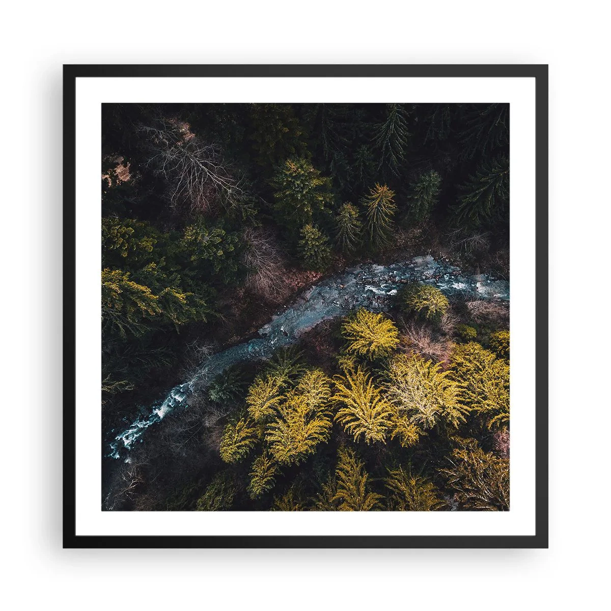 Pôster com moldura preta - Rápido e cada vez mais rápido - 60x60 cm