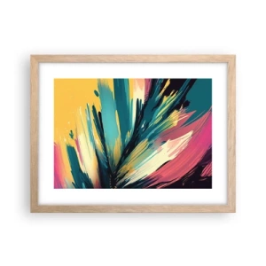 Pôster com moldura de carvalho claro - Composição – uma explosão de alegria - 40x30 cm