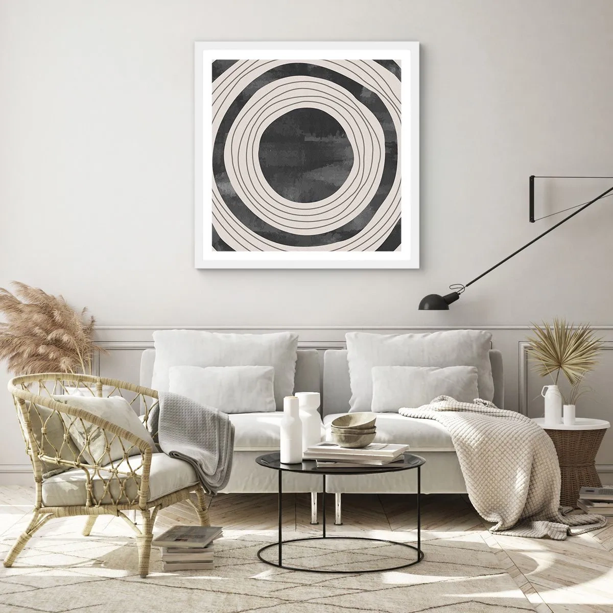 Pôster em moldura branca - Direito ao ponto - 50x50 cm