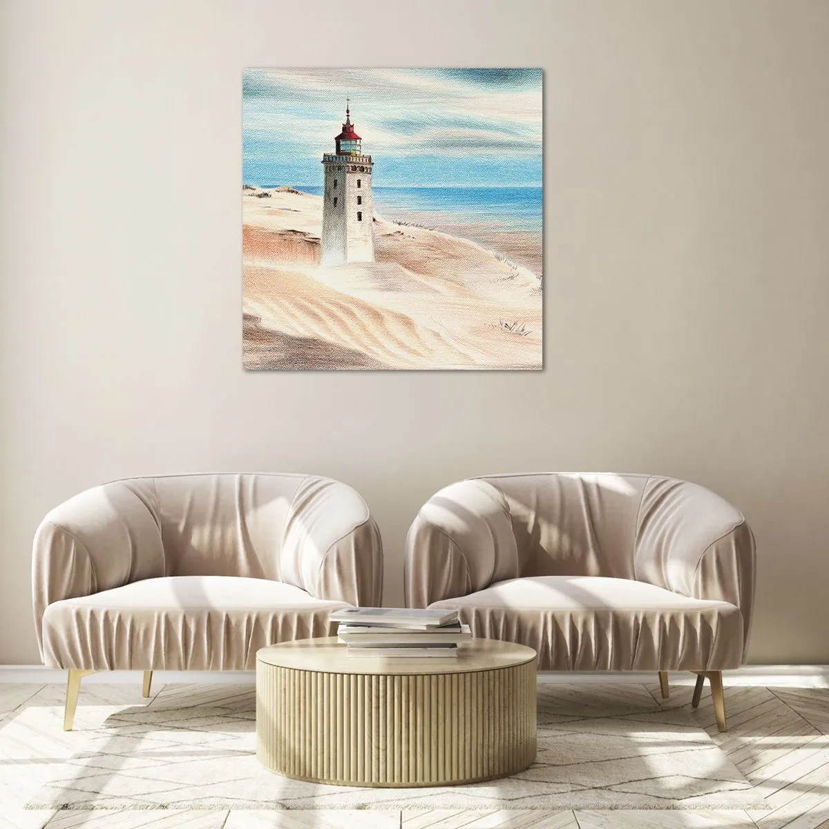 Quadro em vidro - Sempre a olhar para o mar - 40x40 cm