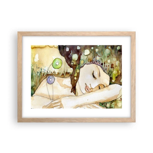 Pôster com moldura de carvalho claro - Um sonho Violeta Esmeralda - 40x30 cm