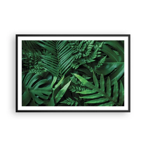 Pôster com moldura preta - Envolto em verde - 91x61 cm