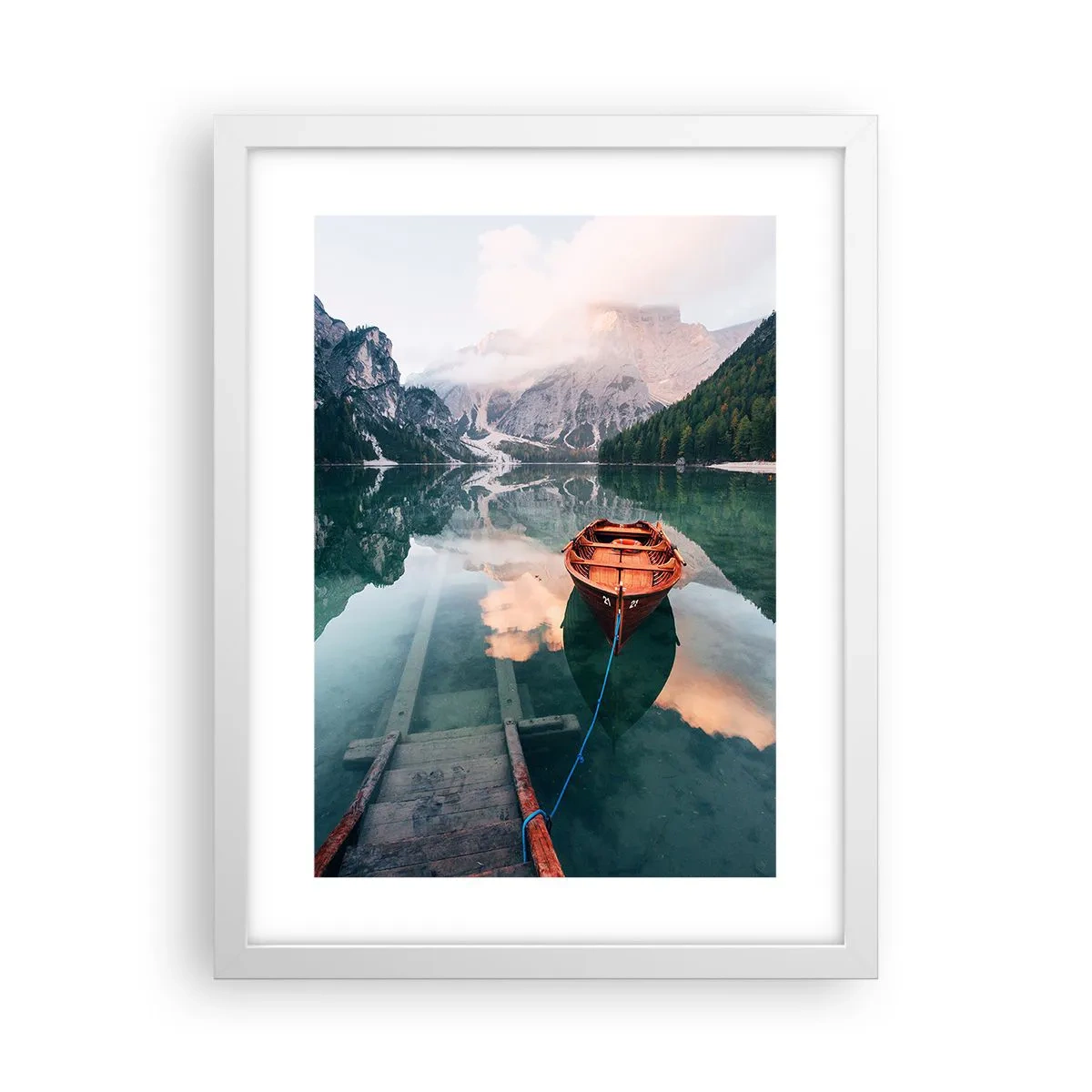 Pôster em moldura branca - Sono tranquilo das montanhas - 30x40 cm