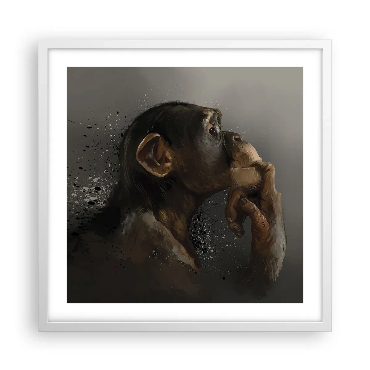 Pôster em moldura branca - Certamente um pensador - 50x50 cm