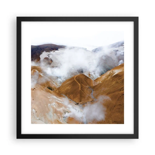 Pôster com moldura preta - A beleza crua da Islândia - 40x40 cm
