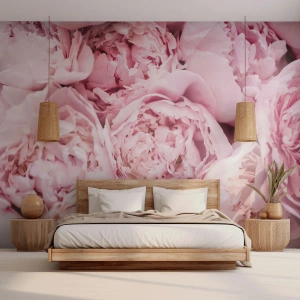 Papel de Parede Autocolante Deluxe Sticker - Aconchego e perfume - Peônia, Flores, Buquê de flores - 100x70 cm