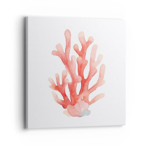 Quadro em tela - Coral de cor coral - 30x30 cm