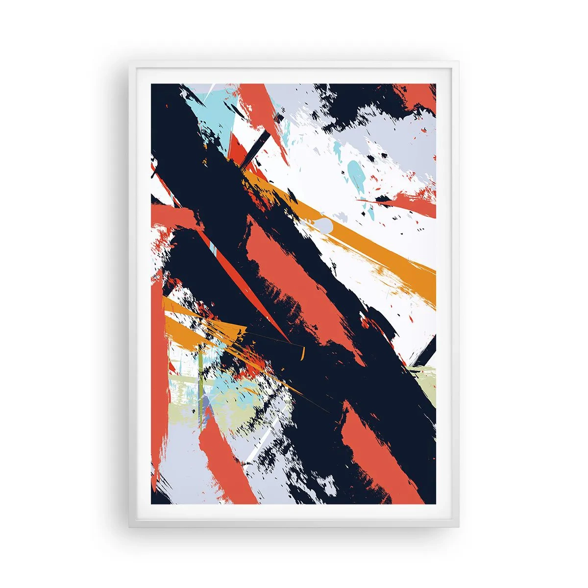 Pôster em moldura branca - Composição dinâmica - 70x100 cm