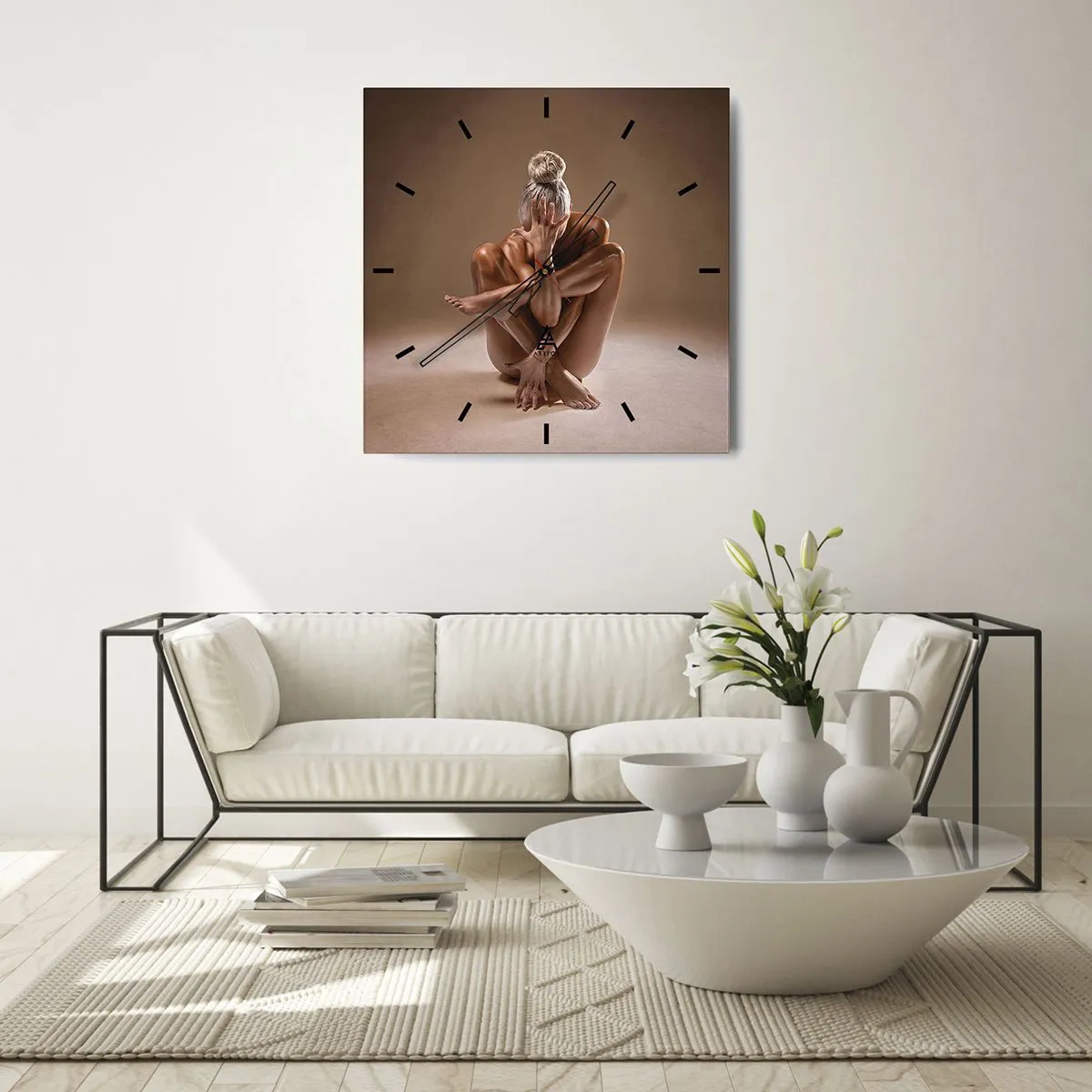 Relógio de parede - Relógio em vidro - Unidade de corpo e alma - 40x40 cm