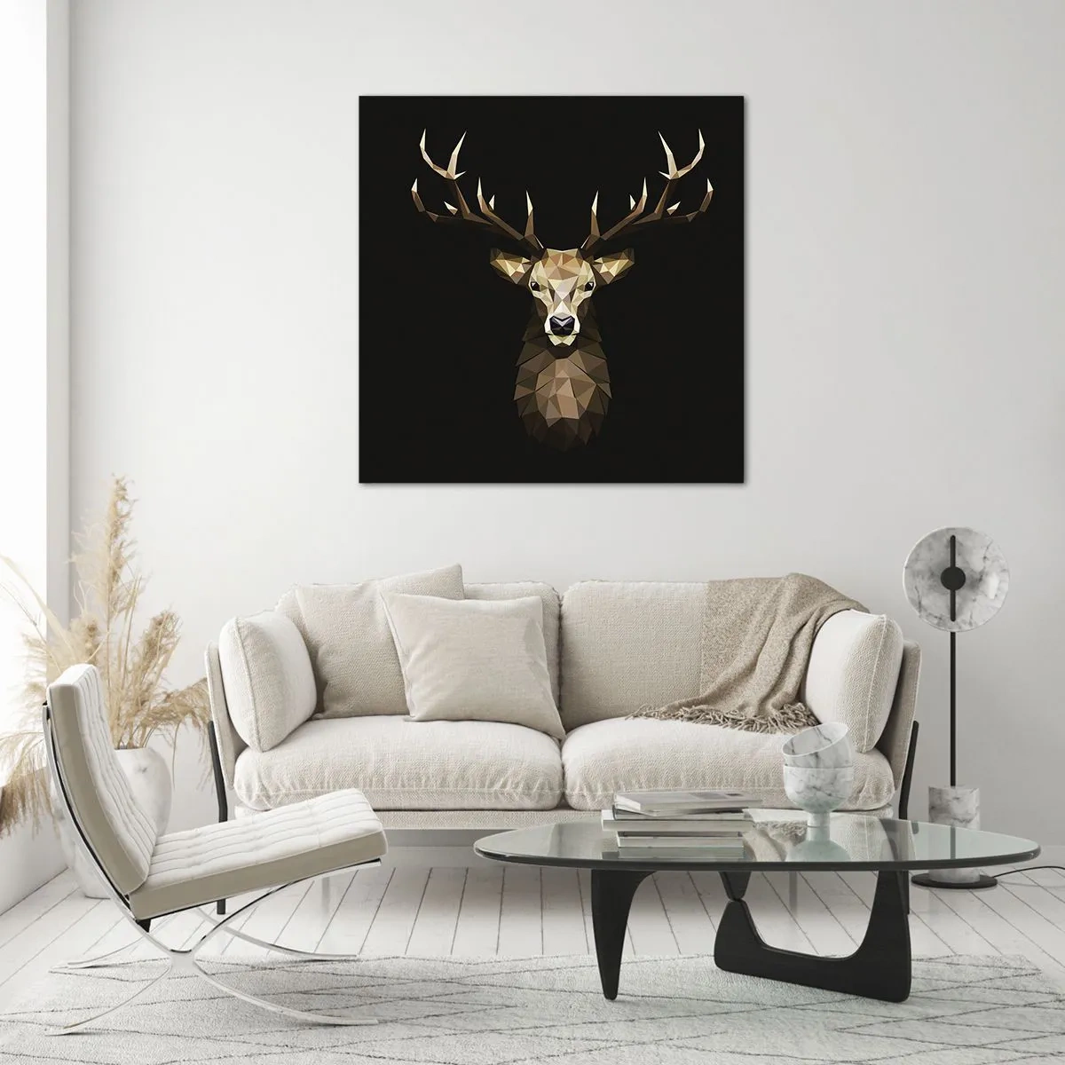 Quadro em vidro - Veado cubista - 40x40 cm