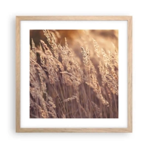 Pôster com moldura de carvalho claro - Pronto para receber o outono - 40x40 cm