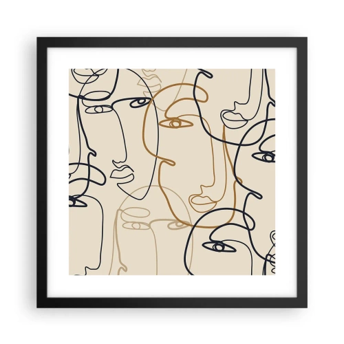 Pôster com moldura preta - Retrato multiplicado - 40x40 cm
