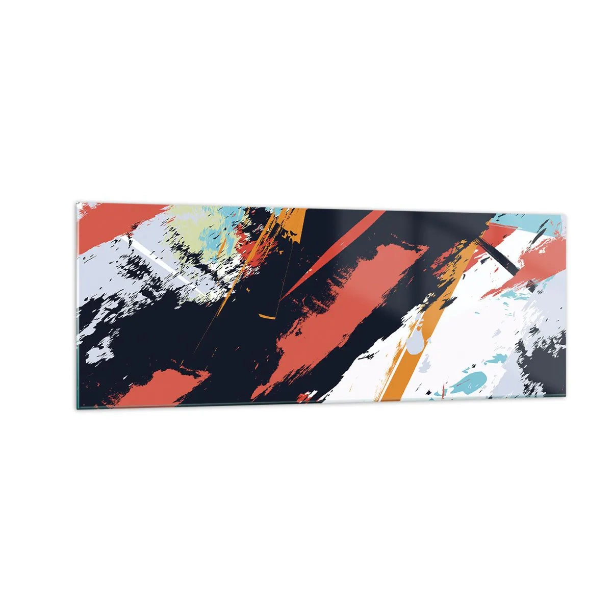 Quadro em vidro - Composição dinâmica - 140x50 cm