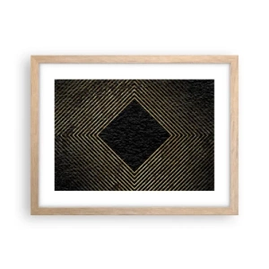 Pôster com moldura de carvalho claro - Geometria em estilo glamoroso - 40x30 cm