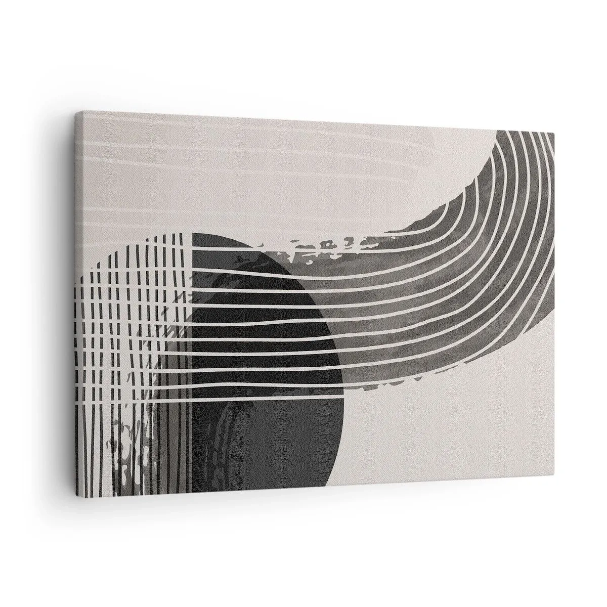 Quadro em tela - Padrão abstrato com linhas e formas geométricas - 70x50cm - Ida e volta - Decoração de parede moderna para a sala de estar e quarto ARTTOR