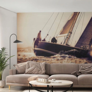 Papel de Parede Premium Canvas - A velejar, marujo - Iate, Mar, navegação - 250x175 cm