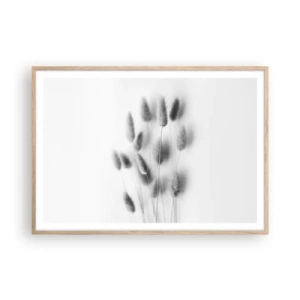 Pôster com moldura de carvalho claro - Grama fofa - 100x70 cm