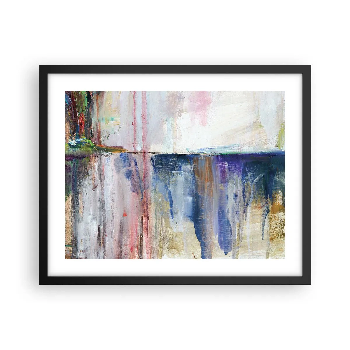 Pôster com moldura preta - Impressões coloridas e associações - 50x40 cm