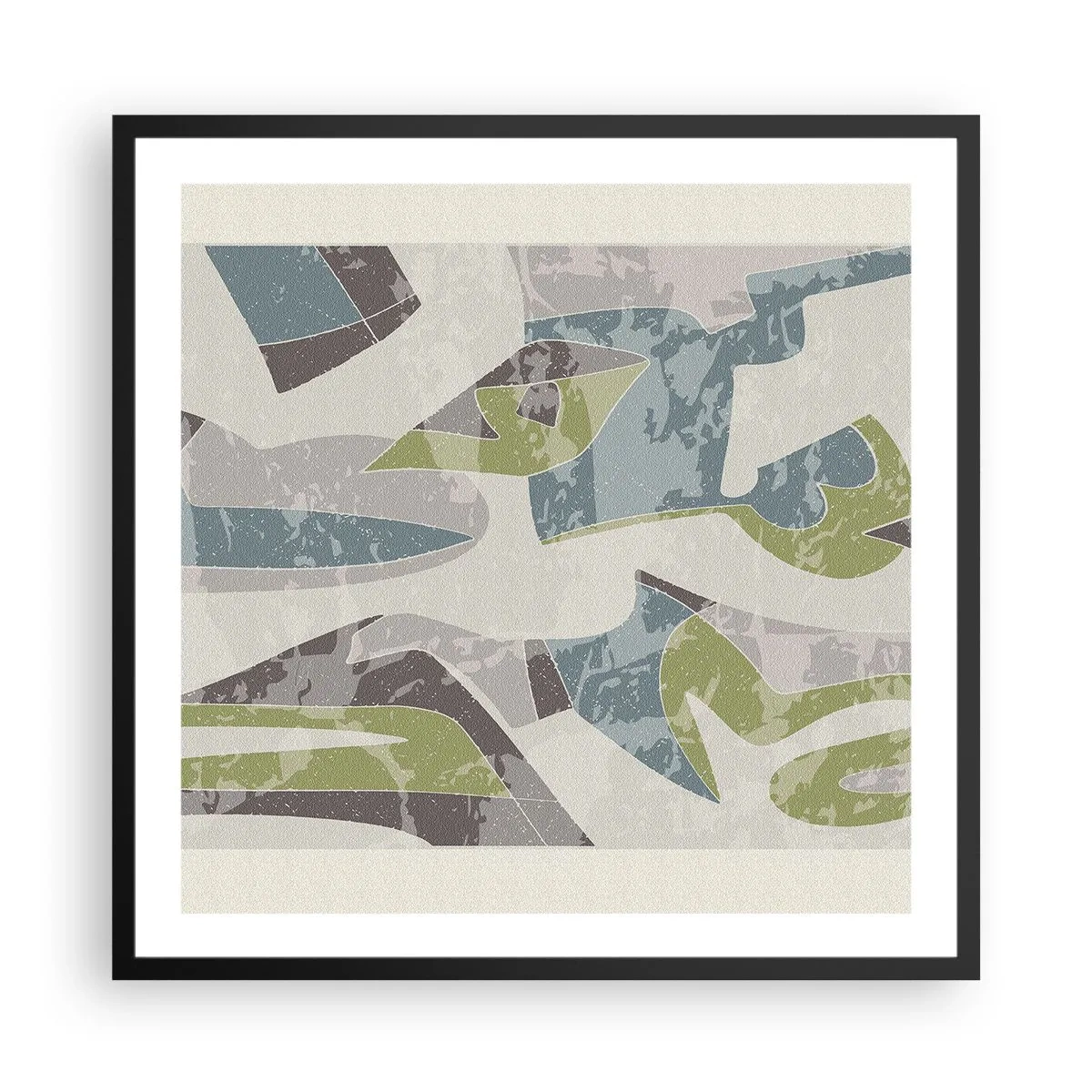 Pôster com moldura preta - Composição atrás do vidro - 60x60 cm