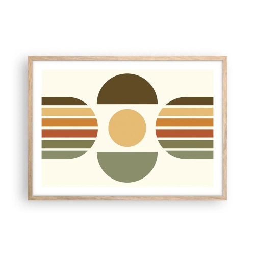 Pôster com moldura de carvalho claro - Em tons terrosos - 70x50 cm
