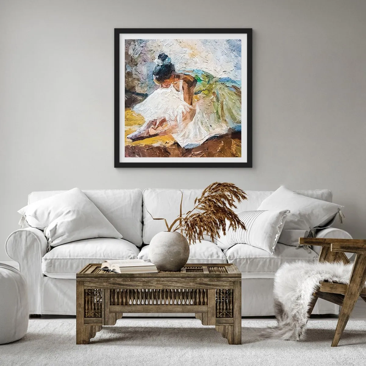 Pôster com moldura preta - Do quadro de Degas - 40x40 cm