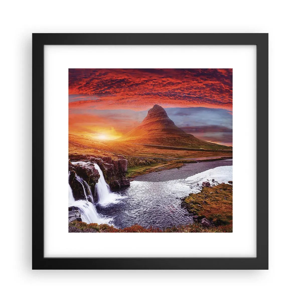 Pôster com moldura preta - A vista da Terra Média - 30x30 cm