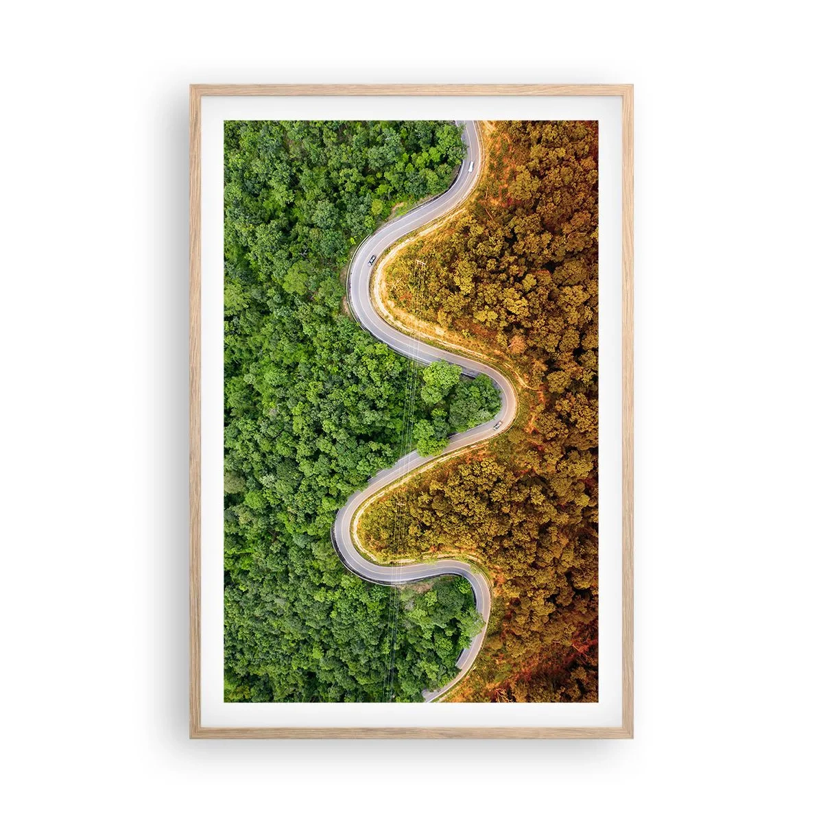 Pôster com moldura de carvalho claro - Fronteiras e descobertas - 61x91 cm