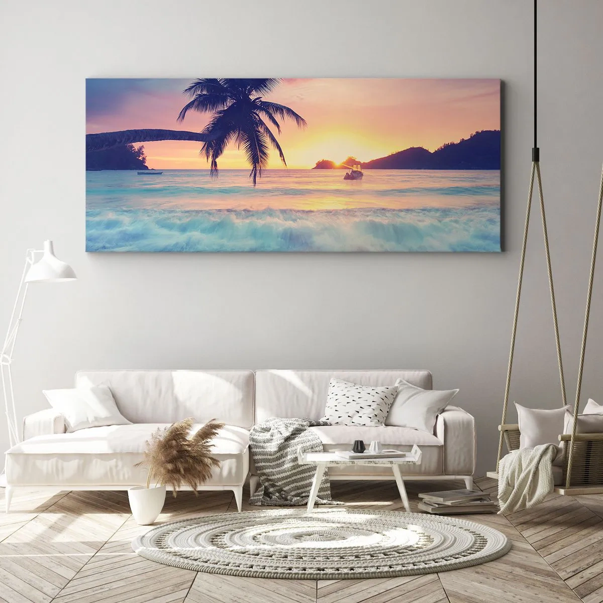 Quadro em tela - Noite na baía - 100x40 cm