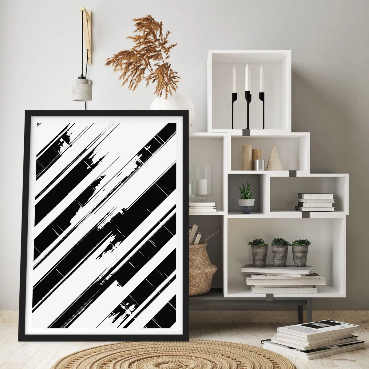 Pôster com moldura preta - Uma composição intensa e dinâmica - 61x91 cm