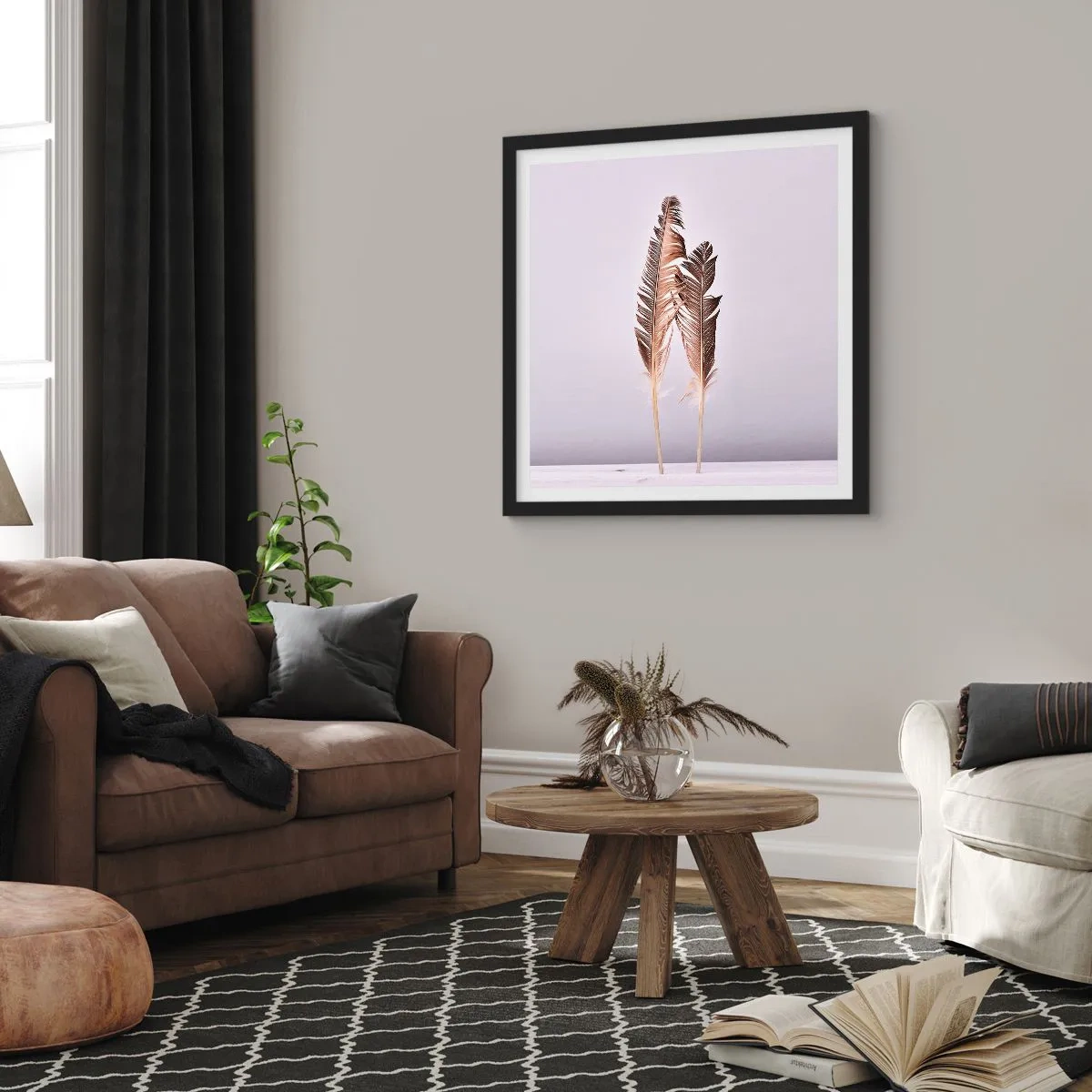 Pôster com moldura preta - Contra o nada - 30x30 cm