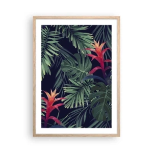 Pôster com moldura de carvalho claro - Queimar em verde - 50x70 cm